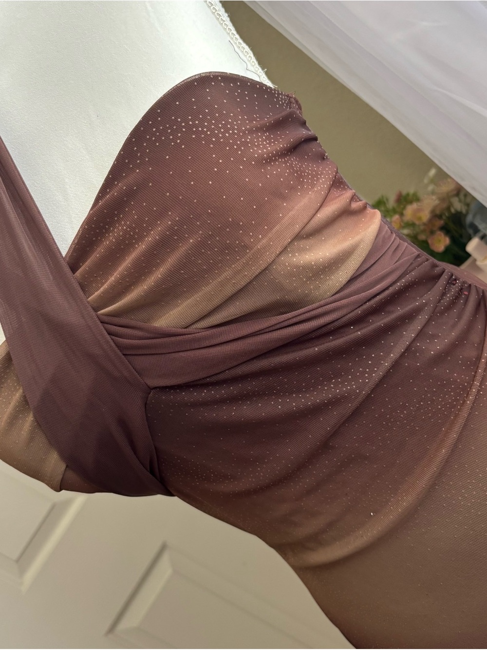 Finesse Brown Ruffle Dress - Picture 2 of 6